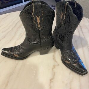 Ariat Black and Tan Western Heeled Boots